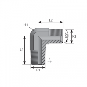 90° Adapter male BSPP – male NPT. (LMG..MN)